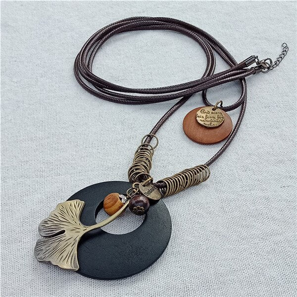 Olivia Handmade Leather Rope Chain Necklace