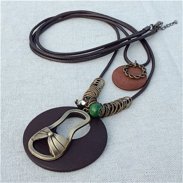 Olivia Handmade Leather Rope Chain Necklace
