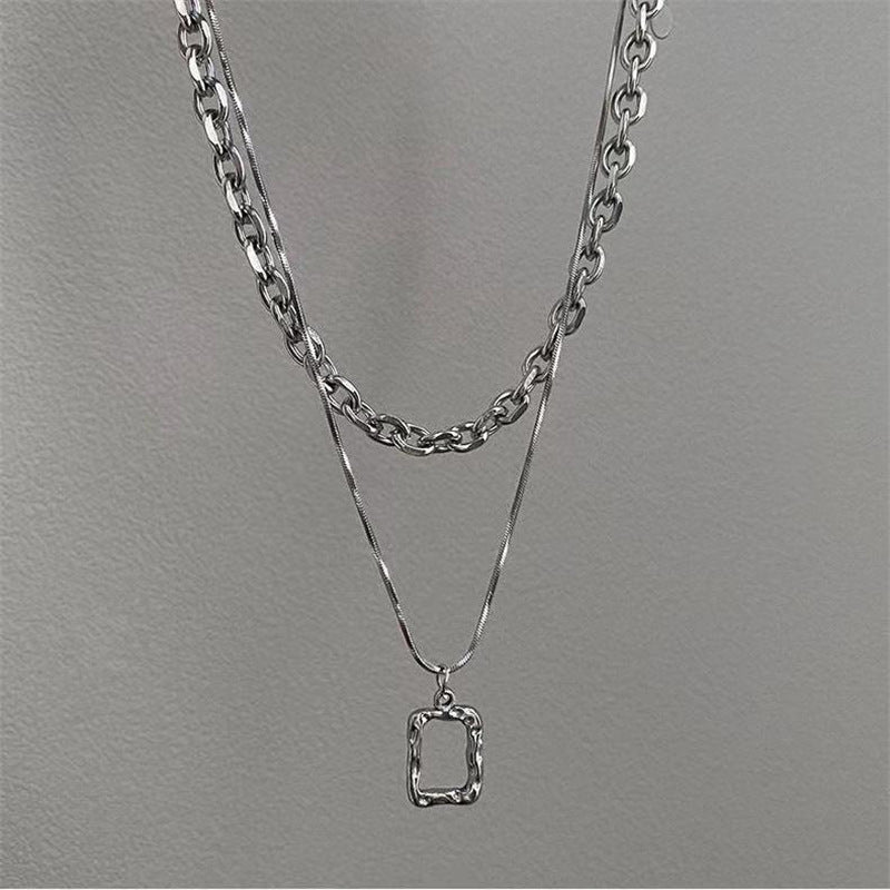 Double Link Chain Metal Heart Party Necklace