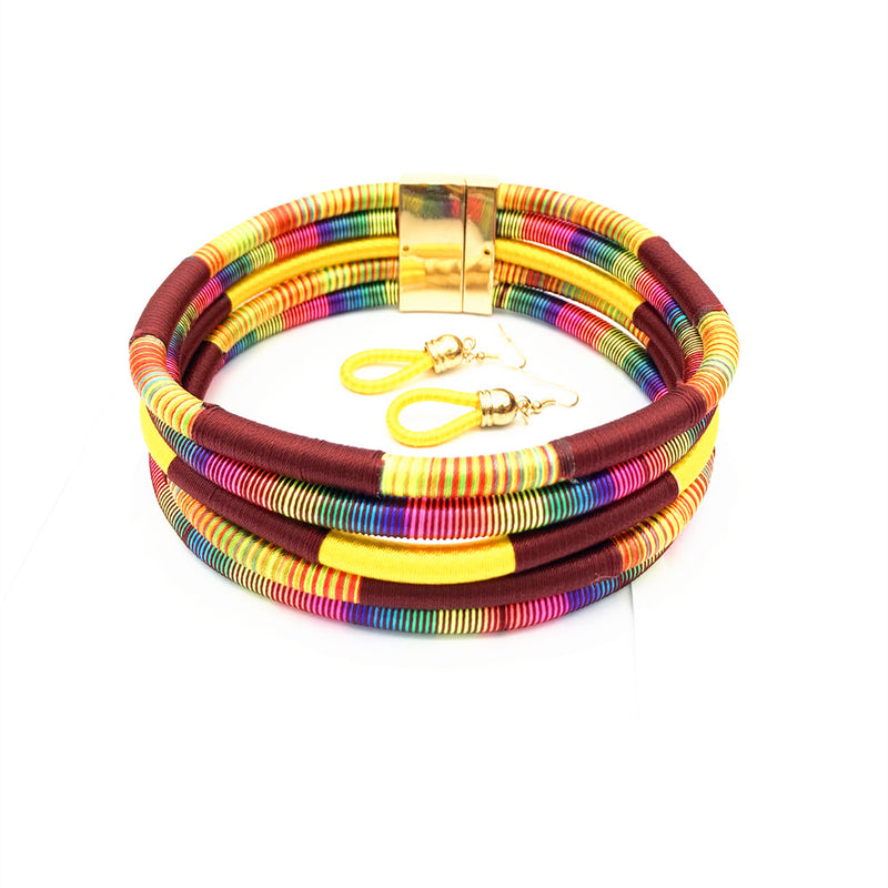 Eva Colorful Magnet Choker Rope Chain Necklace