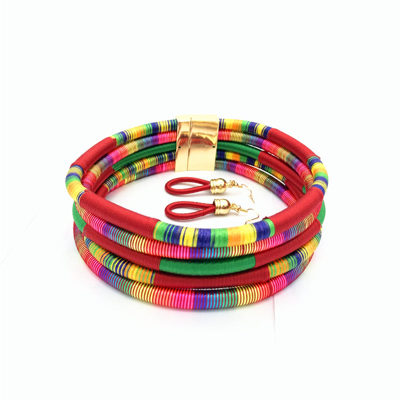 Eva Colorful Magnet Choker Rope Chain Necklace