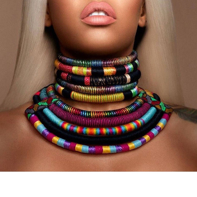 Eva Colorful Magnet Choker Rope Chain Necklace