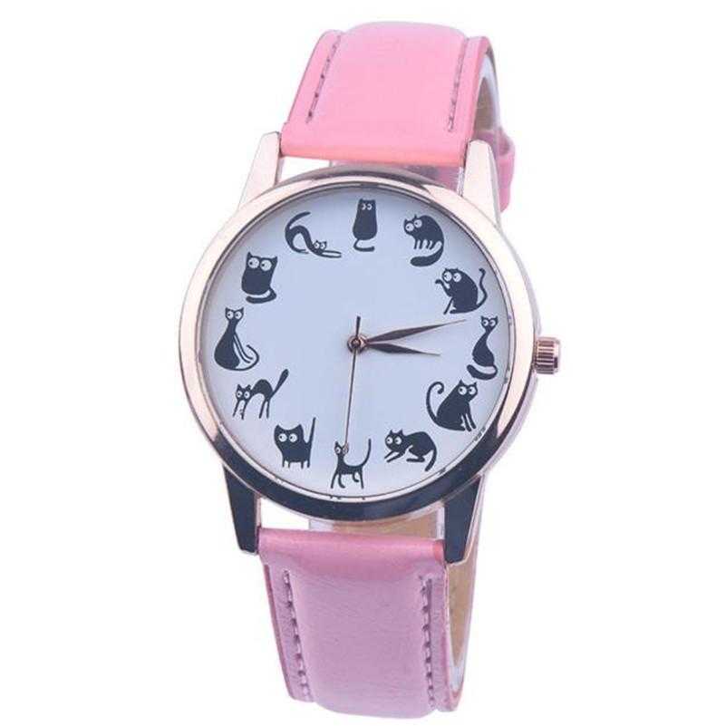 Free Luxury Cat Leather Wrist Watch-Women's Watches-Kirijewels.com-Pink-Kirijewels.com