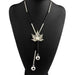 Free Maple Leaf Long Chain Necklace-Chain Necklaces-Kirijewels.com-18K Gold Plated-Clear-Kirijewels.com