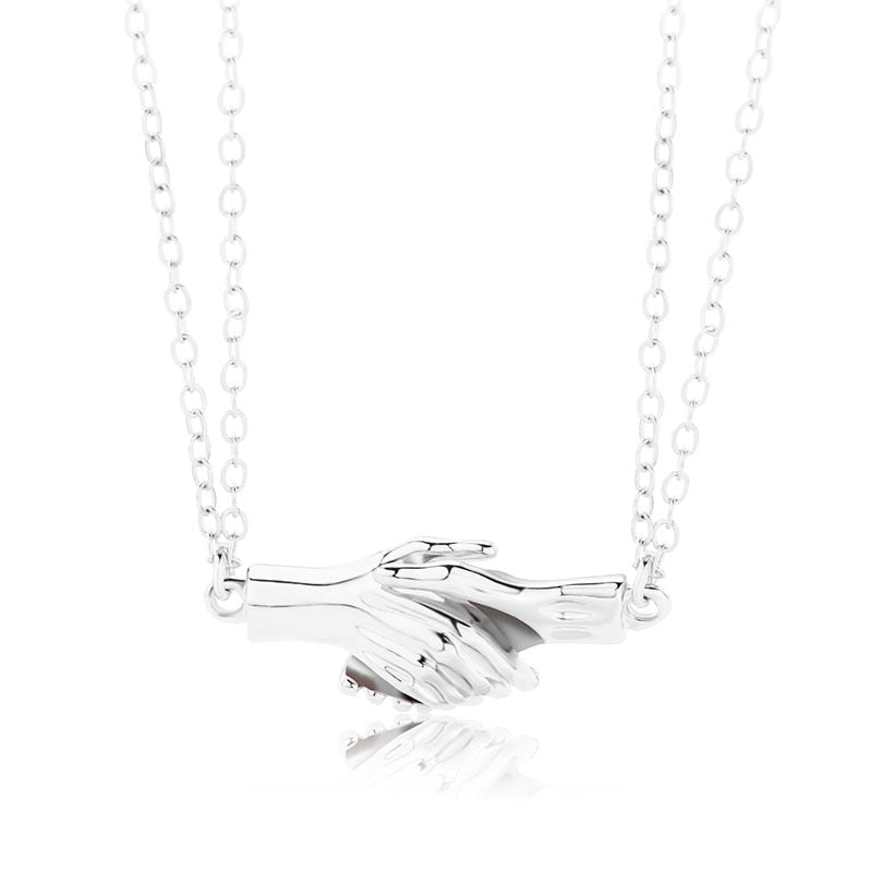Water Wave Magnetic Heart Couple Wedding Necklace