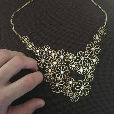 Hollow Flower Necklace-Pendant Necklaces-Kirijewels.com-Silver Plated-Kirijewels.com