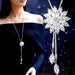 White Crystal Sunflower Necklace-Pendant Necklaces-Kirijewels.com-white-Kirijewels.com