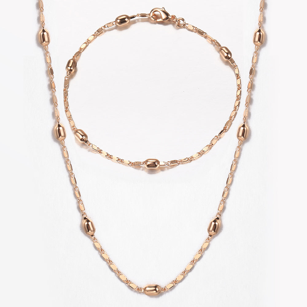Emma 4mm Beaded Chain Jewelry Set
