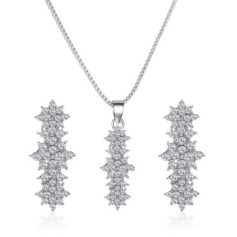 Valentine Cubic Zirconia Snowflake Jewelry Set