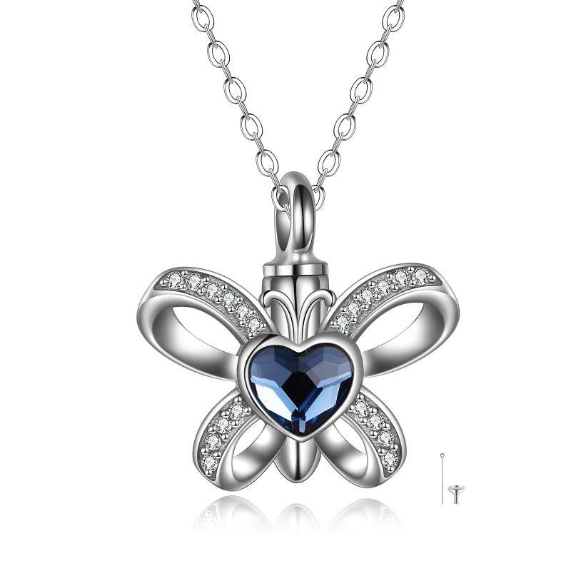 Sterling Silver Forever in my Heart Cremation Butterfly Necklace