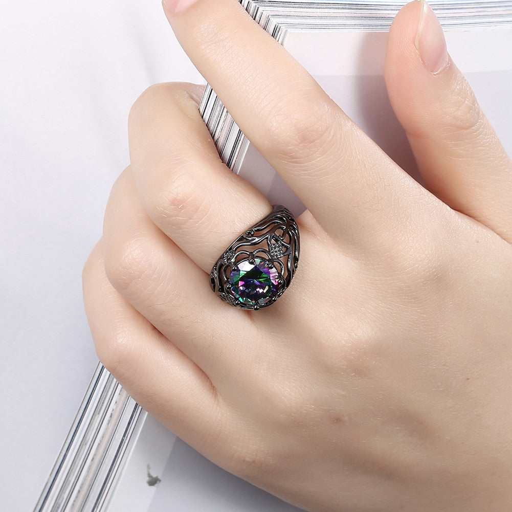 Luxury Vintage Black Zirconia Ring-Rings-Kirijewels.com-6-Pink-Kirijewels.com
