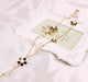 Free Flower Long Tassel Pearl Necklace-Pendant Necklaces-Kirijewels.com-Black-Kirijewels.com