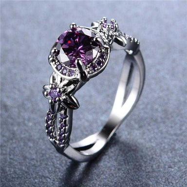 Free Sterling Silver Purple Zircon Claw Ring-Rings-Kirijewels.com-10-Purple-Kirijewels.com