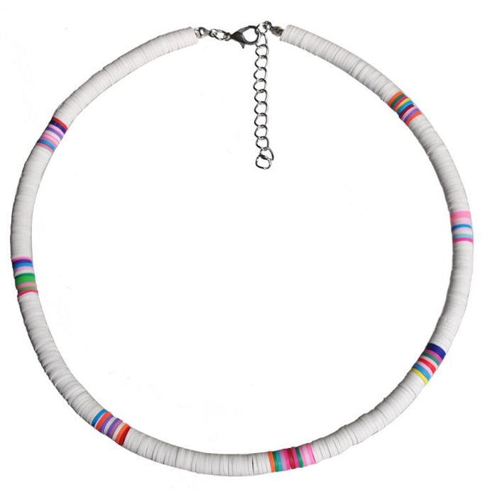 Handmade Polymer Clay Rainbow Necklace