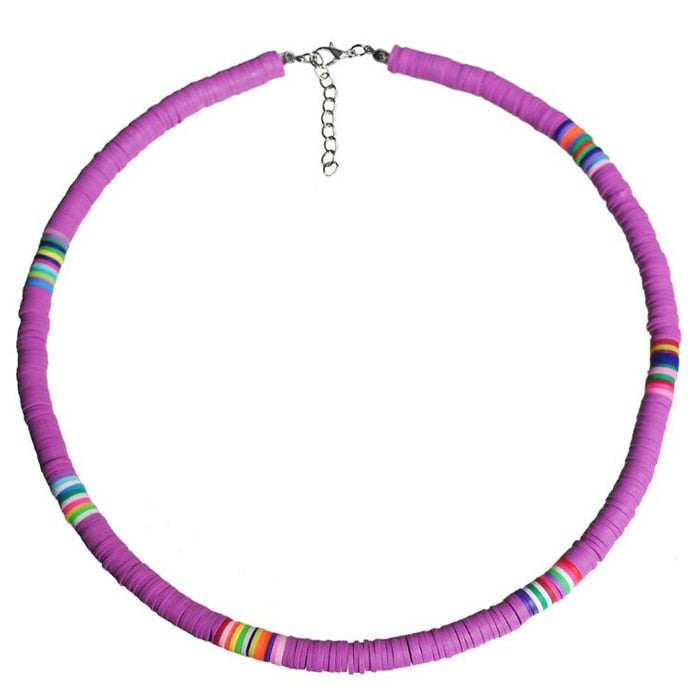 Handmade Polymer Clay Rainbow Necklace