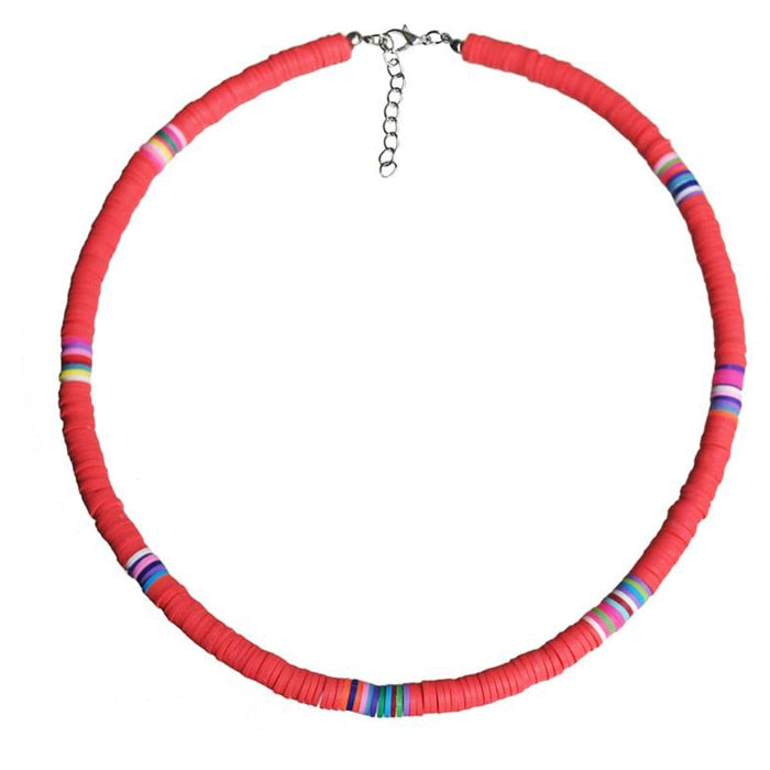 Handmade Polymer Clay Rainbow Necklace
