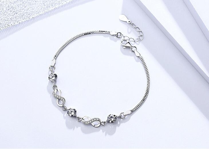 Diamond Crystal S925 Sterling Silver Bracelet