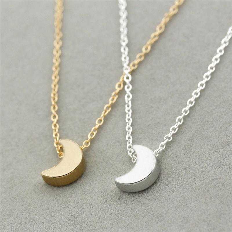 Free Crescent Moon Pendant Necklace-Pendant Necklaces-Kirijewels.com-Golden-Kirijewels.com