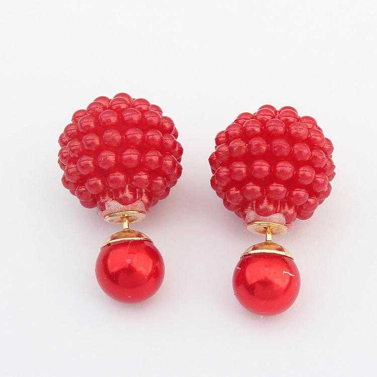 Double Side Imitation Pearl Fashion Earrings-Stud Earrings-Kirijewels.com-pink-Kirijewels.com