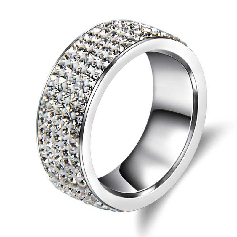 Free Full Finger Crystal Wedding Ring-Rings-Kirijewels.com-6-steel color-Kirijewels.com