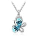 Rhinestone Butterfly Necklace-Pendant Necklaces-Kirijewels.com-silver dark blue-Kirijewels.com