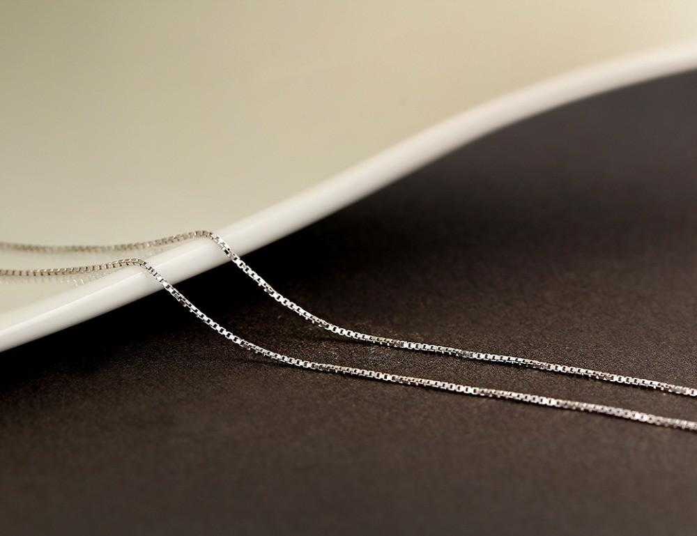 Real 925 Sterling Silver Slim Box Chain Necklace-Chain Necklaces-Kirijewels.com-40cm 16in-Kirijewels.com