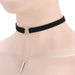 Round Pendant Collar Leather Choker Necklace-Choker Necklaces-Kirijewels.com-BLACK GOLD-Kirijewels.com