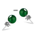 Natural S925 Sterling Silver Green Agate Stud Earrings-Earrings-Kirijewels.com-6mm-green-Kirijewels.com