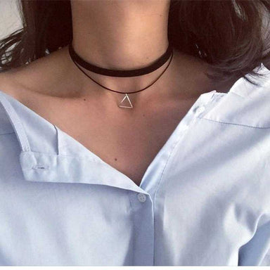 Triangle Geometric Fashion Necklace/2-Choker Necklaces-Kirijewels.com-Kirijewels.com