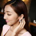 Free Romantic Flower Design Cubic Zirconia Earrings-Hoop Earrings-Kirijewels.com-Rose Gold Plated-Kirijewels.com