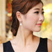 Models Ear Hook Round Pearl Earrings-Drop Earrings-Kirijewels.com-White 12mm-Kirijewels.com