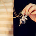 Long Chain Angel Wing Necklace-Pendant Necklaces-Kirijewels.com-Light Yellow Gold Color-Kirijewels.com