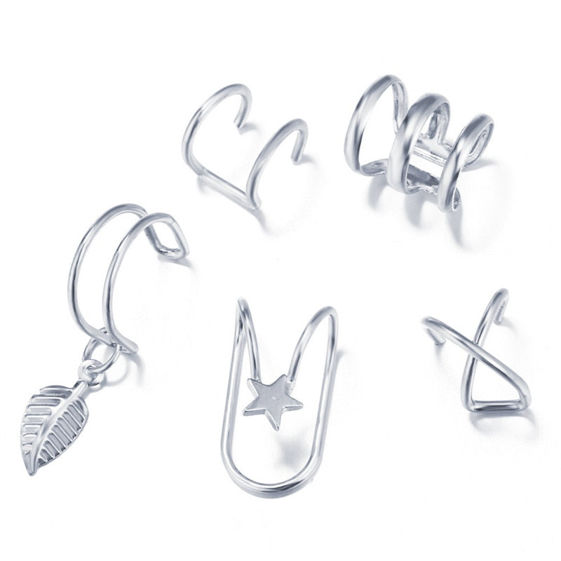 Star Leaf Non-Piercing Cartilage Clip Earrings