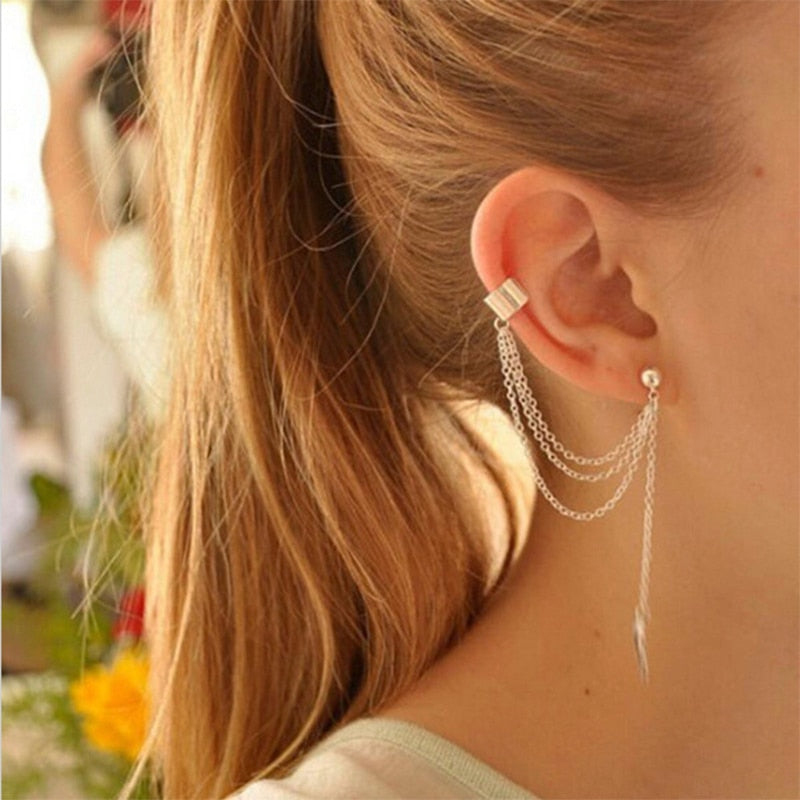 Star Leaf Non-Piercing Cartilage Clip Earrings