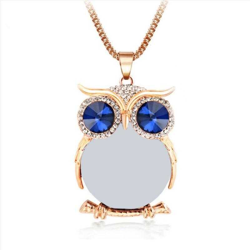 Crystal Owl Necklace-Necklace-Kirijewels.com-Gold Opal-Kirijewels.com