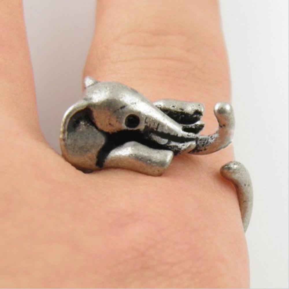 Adjustable Elephant Ring-Rings-Kirijewels.com-Resizable-Antique Silver Plated-Kirijewels.com