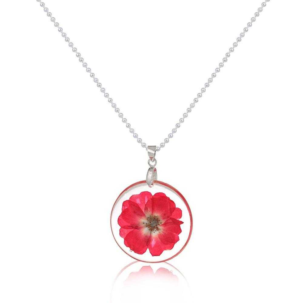 Handmade Resin Daisy Flower Necklace-Pendant Necklaces-Kirijewels.com-red-Kirijewels.com