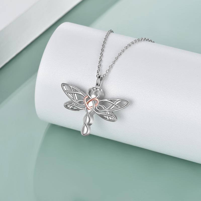 Celtic Knot Sterling Silver Dragonfly Cremation Necklace