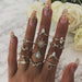 Vintage Gold Star Midi Moon Rings Set - Kirijewels.com