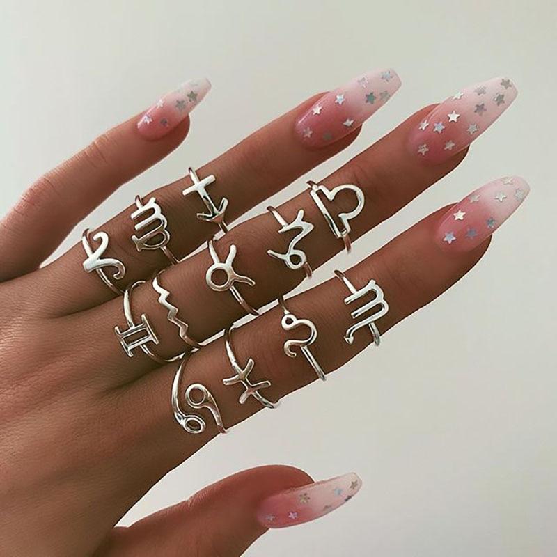 Vintage Gold Star Midi Moon Rings Set - Kirijewels.com