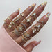 Vintage Gold Star Midi Moon Rings Set - Kirijewels.com