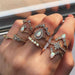 Vintage Gold Star Midi Moon Rings Set - Kirijewels.com