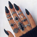 Vintage Gold Star Midi Moon Rings Set - Kirijewels.com