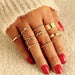 Vintage Gold Star Midi Moon Rings Set - Kirijewels.com