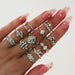 Vintage Gold Star Midi Moon Rings Set - Kirijewels.com