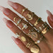 Vintage Gold Star Midi Moon Rings Set - Kirijewels.com