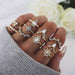 Vintage Gold Star Midi Moon Rings Set - Kirijewels.com
