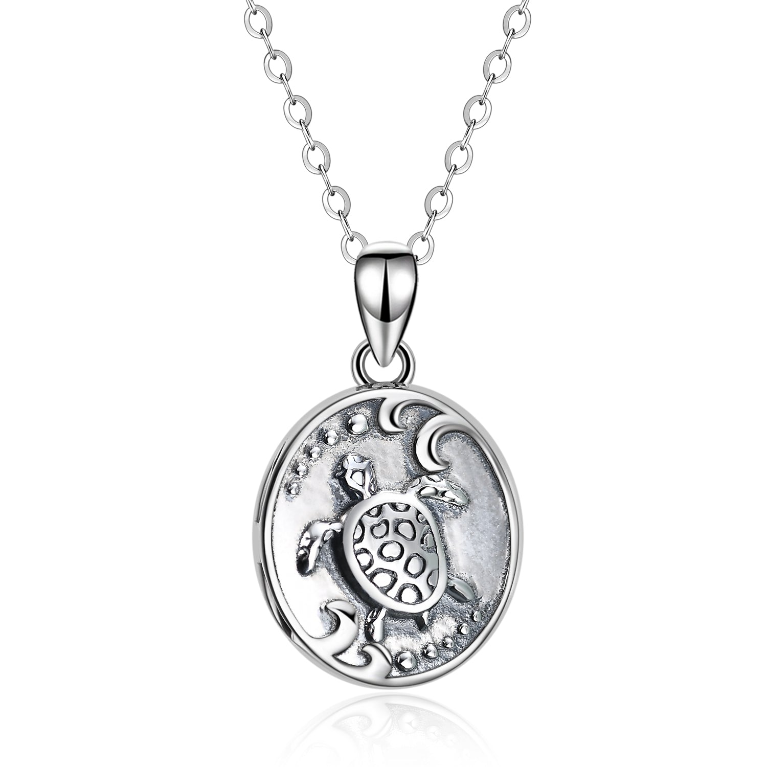 Sterling Silver Sea Turtle Locket Necklace