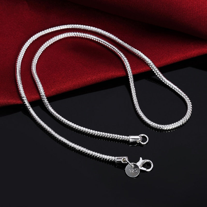 Charlotte 925 Sterling Silver Snake Chain Necklace —