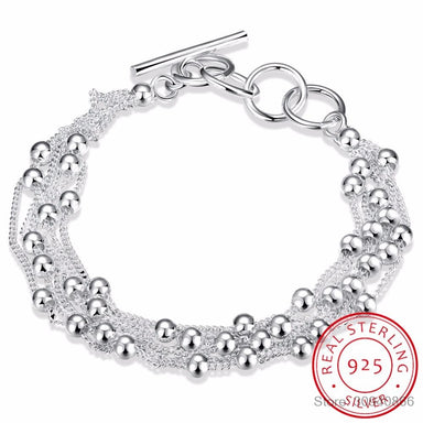 Real Pure 925 Sterling Silver Beads Bracelet - Kirijewels.com